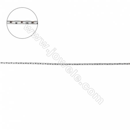 925純銀八角竹节形鏈子 -E8S5 直徑0.7毫米x1米