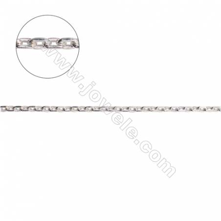 925 sterling silver cable chain necklace findings for jewelry making-A8S11  size 0.6x2.0x3.2mm