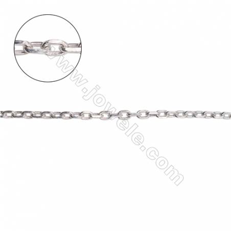 Genuine 925 silver cable chain necklace findings for DIY jewelry making  0.8x2.7x4.3mm
