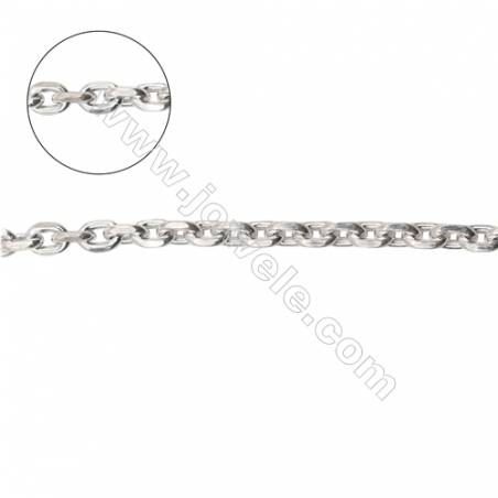 925 sterling silver necklace cable chain findings for jewelry making-A8S9  size 1x4x5.5mm