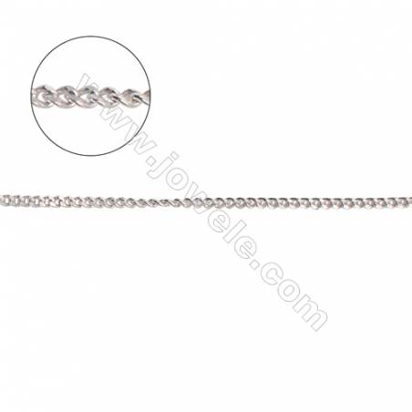 Necklace parts 925 sterling silver curb chain for jewelry making-A8S6  size 0.95x1.25x0.5mm