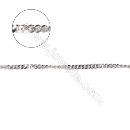 Wholesale jewelry supplies 925 sterling silver curb chain  twist chain for necklace making-A8S5  size 1.8x2.3x0.7mm