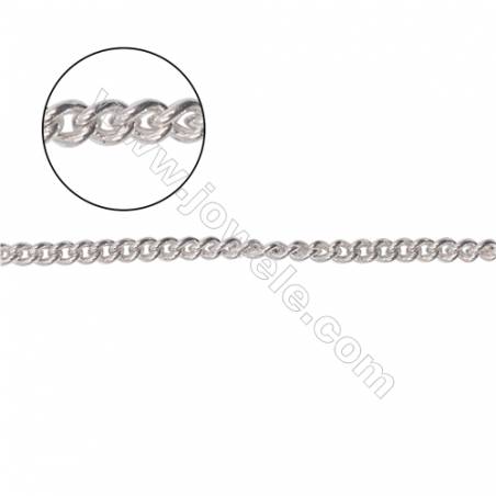 Jewellery findings 925 sterling silver curb chain  twist chain for necklace making-A8S7  size 1.8x2.4mm