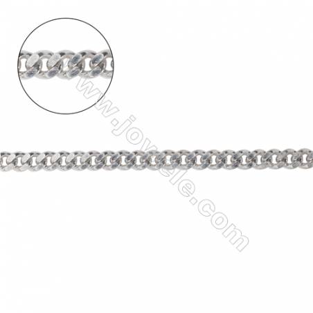 批發925純銀馬鞭鏈配件鏈子-A8S1  尺寸 3.5x4.5x1.4毫米x1米