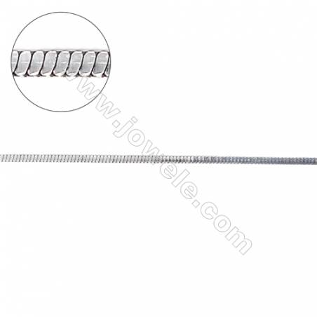 925純銀车方蛇形鏈子 -I8S1 尺寸 1.2x1.2毫米x1米