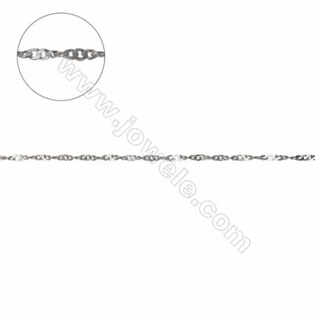 Top quality 925 sterling silver water wave Singapore necklace chains  twisted chain-G8S13  size 1.1x1.3x0.25mm