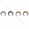 Breloques pendentifs en laiton avec zircon  lune  Taille 15x17mm   12pcs/paquet  couleur or platine or rose ou noire