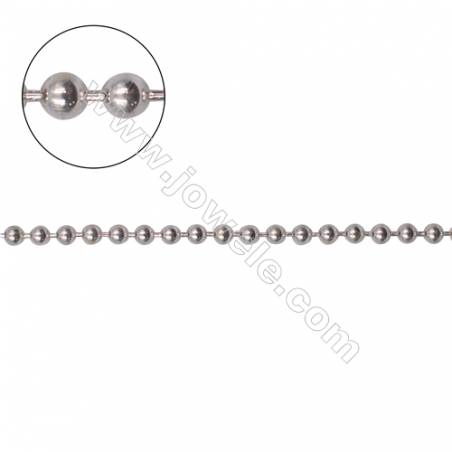 優質925純銀圓珠鏈子-B8S5  直徑 2毫米x1米