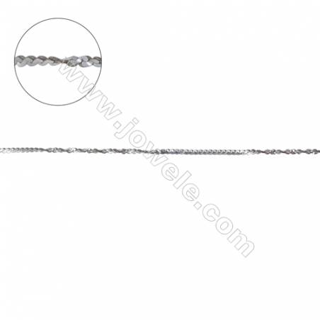 925 sterling silver twisted serpentine W/S chain-D8S1 size 0.3x0.9mm    х1m