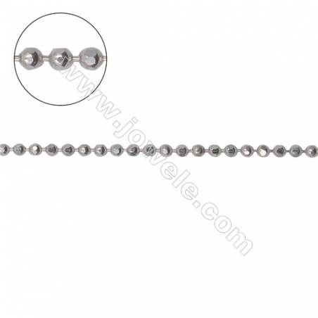Wholesale high quality 925 sterling silver faceted ball chains necklace chain-B8S2  size 1. 5mm      x1m