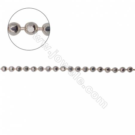 Wholesale high quality 925 sterling silver faceted ball chains necklace chain-B8S3   size 2mm     x 1m