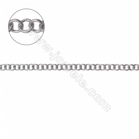 High quality 925 sterling silver Rolo chain for necklace bracelet making-B8S15  size 3.5x0.65mm x 1meter