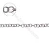 925純銀扁十字鏈O型項鏈裸鏈-B8S10  尺寸 4x0.65毫米x1米