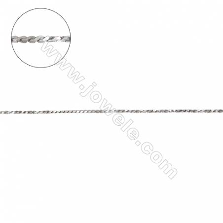 925 sterling silver square serpentine chain twist chain -D8S8 size 0.8x0.8mm