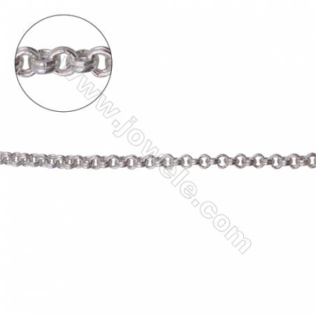 時尚925純銀雙環十字裸鏈-B8S11  尺寸 2.2x0.75毫米x1米