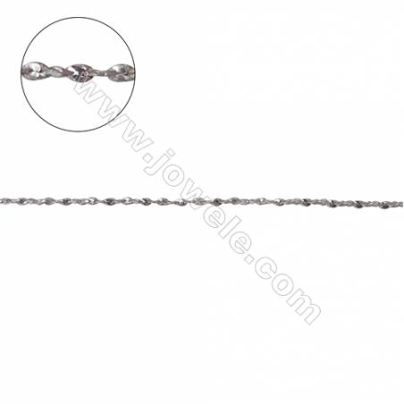 925 sterling silver twisted serpentine chain jewelry accessories -C8S6 size 0.3x0.8mm