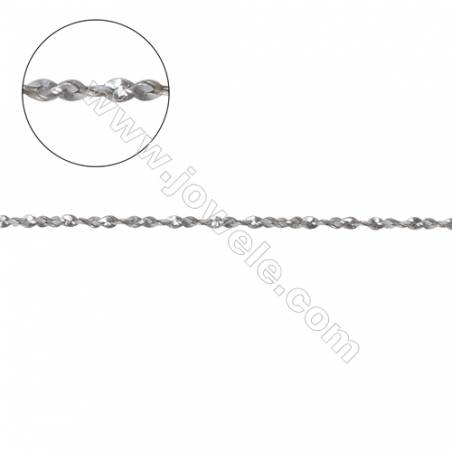 925 sterling silver twisted serpentine chain-C8S7 size 0.7x1.3mm