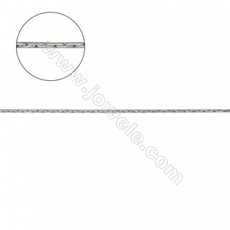 925純銀圆竹節形鏈子 -C8S8 直径 0.7毫米x1米