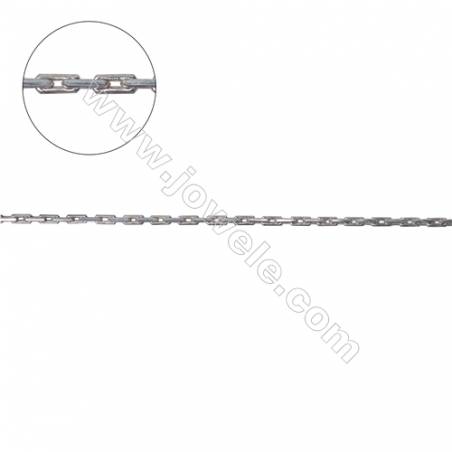 925 sterling silver square cross link chain for necklace jewelry making-C8S11 size 3.0x1.1mm