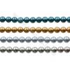 Multicolor Shell Pearl Bead Strands  Round(Frosted)  Diameter 6mm  Hole 0.6mm  66 beads/strand 15~16"