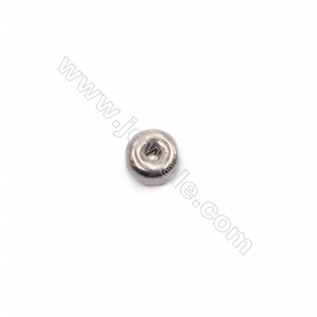 Perles de Séparateurs en argent925-E06S1 Diamètre de 4.4mm épaisseur 2.3mm trou1.0mm 100pcs/paquet