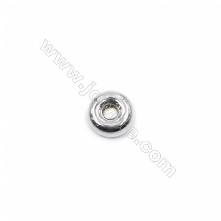 Perles de Séparateurs en argent925-E06S3 Diamètre de 4.5mm épaisseur 2.0mm trou1.4mm 100pcs/paquet