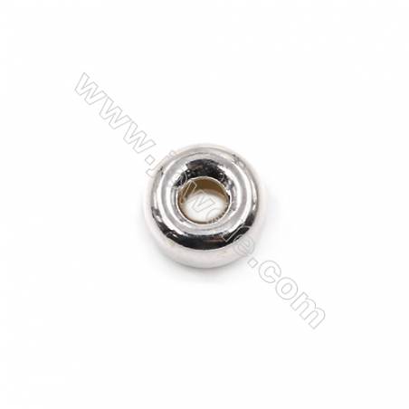 Perles de Séparateurs en argent925-E06S6 Diamètre de 6.5mm épaisseur 3.6mm trou2.1mm 100pcs/paquet