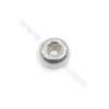 Donut sterling silver spacer beads  silver findings online supplies-E06S8 size 7x3.7mm hole 2.8mm 100pcs/pack