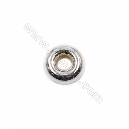 Perles de Séparateurs en argent925-E06S9 Diamètre de 9.0mm épaisseur 4.3mm trou3.3mm 100pcs/paquet