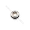 Donut sterling silver spacer beads  silver findings online supplies-E06S9  size 9x4.3mm hole 3.3mm 40pcs/pack