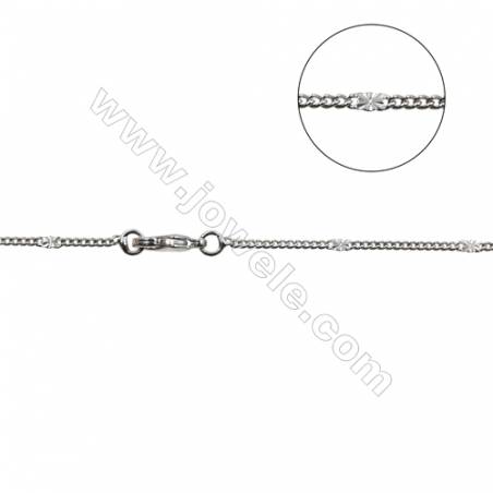 Brass Spacer Chain Necklaces Making  White Gold  Gypsophila  Width 1.7mm  Thick 0.4mm  16"/18"x1strand