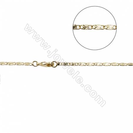 Brass Gypsophila Chain Necklaces Making  Gold  Width 2mm  Thick 0.8mm  16"/18" x1strand