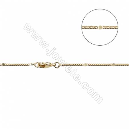 Brass Tiles Spacer Chain Necklaces Making  Gold  Width 1.7mm  Thick 0.8mm  16"/18"x1strand