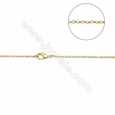 銅製品十字鏈 銅鍍金 寬約1.55毫米 線粗約0.6毫米 長16"/18"條