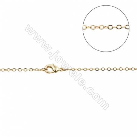 銅製品十字鏈 銅鍍金 寬約1.6毫米 線粗約0.3毫米 長16"/18" x1條