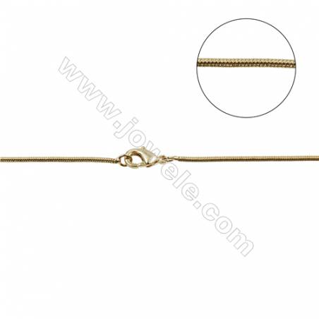 銅製品圓蛇鏈 銅鍍金 直徑約1.2毫米 長16"/18" x1條
