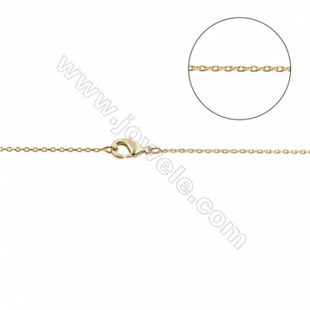 Brass Cross Chain Necklace Makings  Gold  Width 1.1mm  Thick 0.3mm  16"/18"x1strand