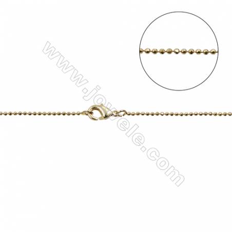 Brass Necklace Making  Brass Ball Bead Chains  Gold  Dameter 1.2mm   16"/18"x1strand