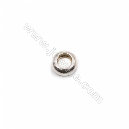 Perles de Séparateurs en argent925-E6S12 Diamètre de 5.0mm épaisseur 2.4mm trou2.5mm 100pcs/paquet
