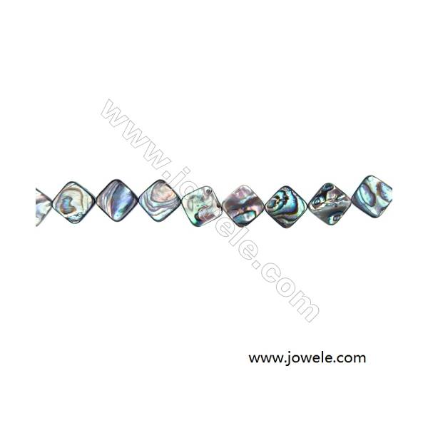 Abalone Shell Bead Strands, Rhombus, Size 15x15mm, Hole 1.0 mm, About 28 beads/strand, 15 ~ 16 "