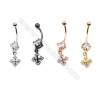 Brass Belly Ring  (Gold Platinum Rose Gold Gun Black) Plated  Arrow  CZ Micropave  Size 35x9mm  16pcs/pack