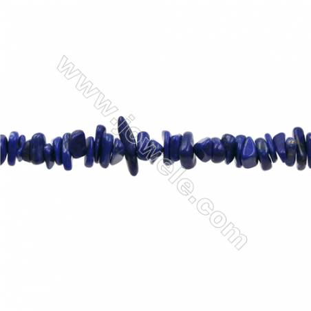Perles Lapis-lazuli en forme irrégulière sur fil  Taille 4~11mm x2~4mm  trou 0.3mm x1fil 15~16"