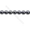 Térahertz reconstitué perles ronde sur fil Taille 14mm de diamètre trou 0.8mm x1fil 15~16"