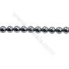 Térahertz reconstitué perles ronde sur fil Taille 8mm de diamètre trou 0.7mm x1fil 15~16"
