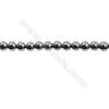 Térahertz reconstitué perles ronde sur fil Taille 4mm de diamètre trou 0.45mm x1fil 15~16"