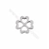 Hollow clover shape sterling silver charms for necklace bracelet making 13x13x0.6mm  30pcs/pack