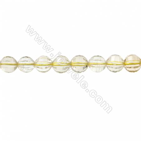 Natural Lemon Quartz Beads Strands  Round(Faceted)  Diameter 10mm  Hole 1mm  15~16"/strand