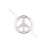 Hollow peace symbol sterling silver jewelry charms findings-D06S9  size 15x0.5mm hole 1mm 20pcs/pack