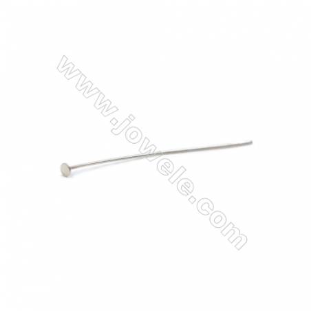銀飾配件925純銀平頭針大頭針-A6S7 尺寸35x0.5x2毫米 100個/包