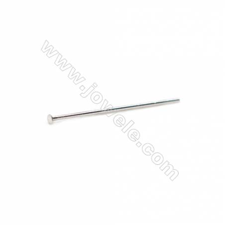 批發銀配件925純銀平頭針大頭針-A6S4 尺寸20x0.6x1.3毫米 100個/包